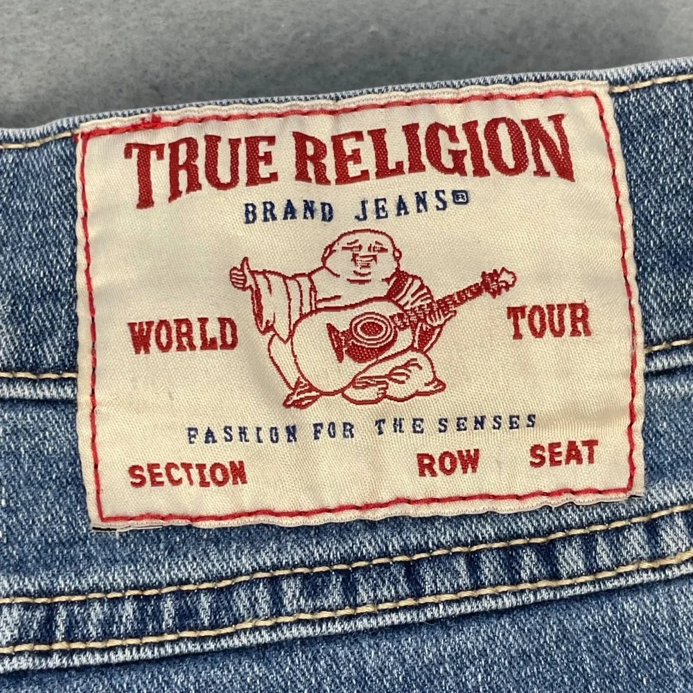 True Religion Blue Geno Relaxed Slim Denim Jeans Mens 38